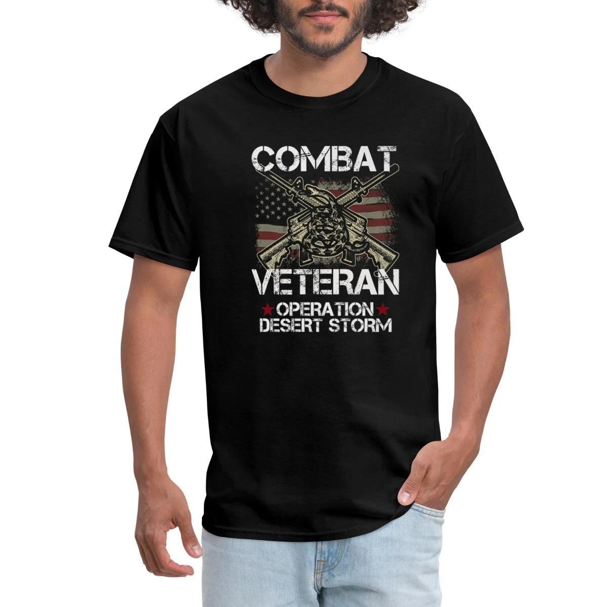 Military Flag Combat Veteran Desert Storm Men s T-Shirt XXXL