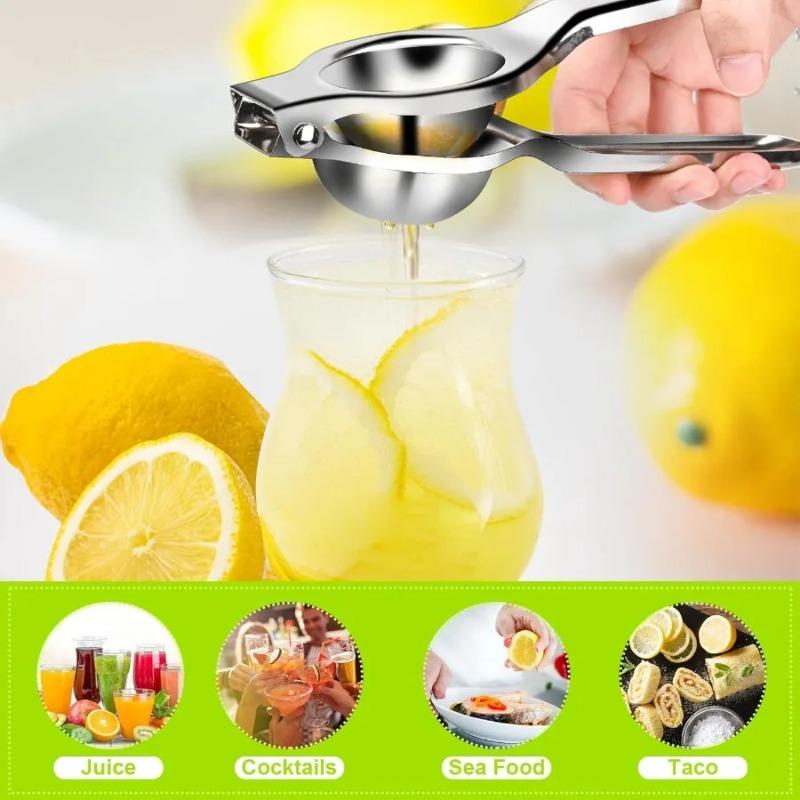 Professional Manual Citrus Juicer - Heavy-Gauge Anti-Rust Stainless Steel, Ergonomic Lemon Lime Squeezer for Kitchen & Bar