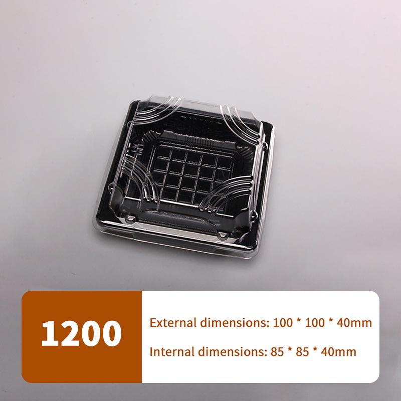 10 Pcs Disposable Sushi Box Home Takeaway Beef Lamb Sliced Salmon Covered Packaging Box Square Sushi Plate Meal Box Containers