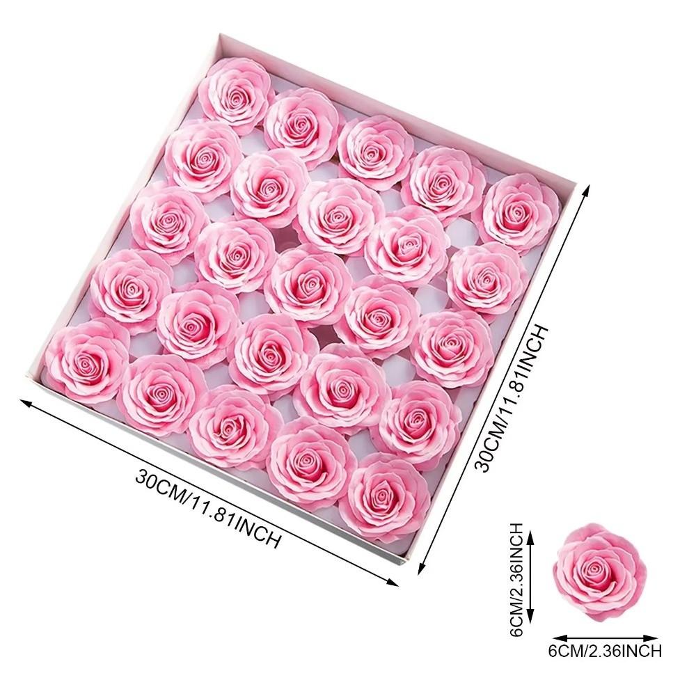 25Pcs Five Layer Rose Soap Rose Flower Realistic Floral Wreath Making Artificial Rose Flowers Handmade Gift DIY Flower Head