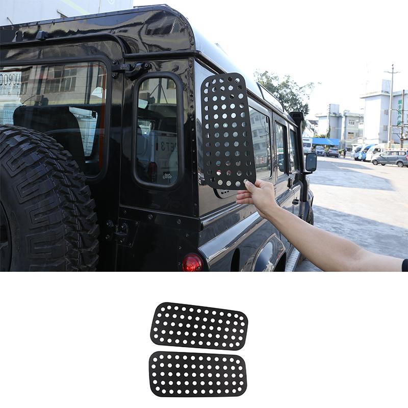 For Land Rover Defender 90 110 130 2004-19 Aluminum Alloy Car Rear Trunk Side Window Glass Frame Cover Trim Sticker Accessories