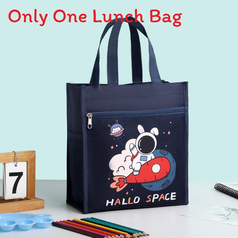 Kids Portable Canvas Lunch Box With Material For School And Outdoor Use