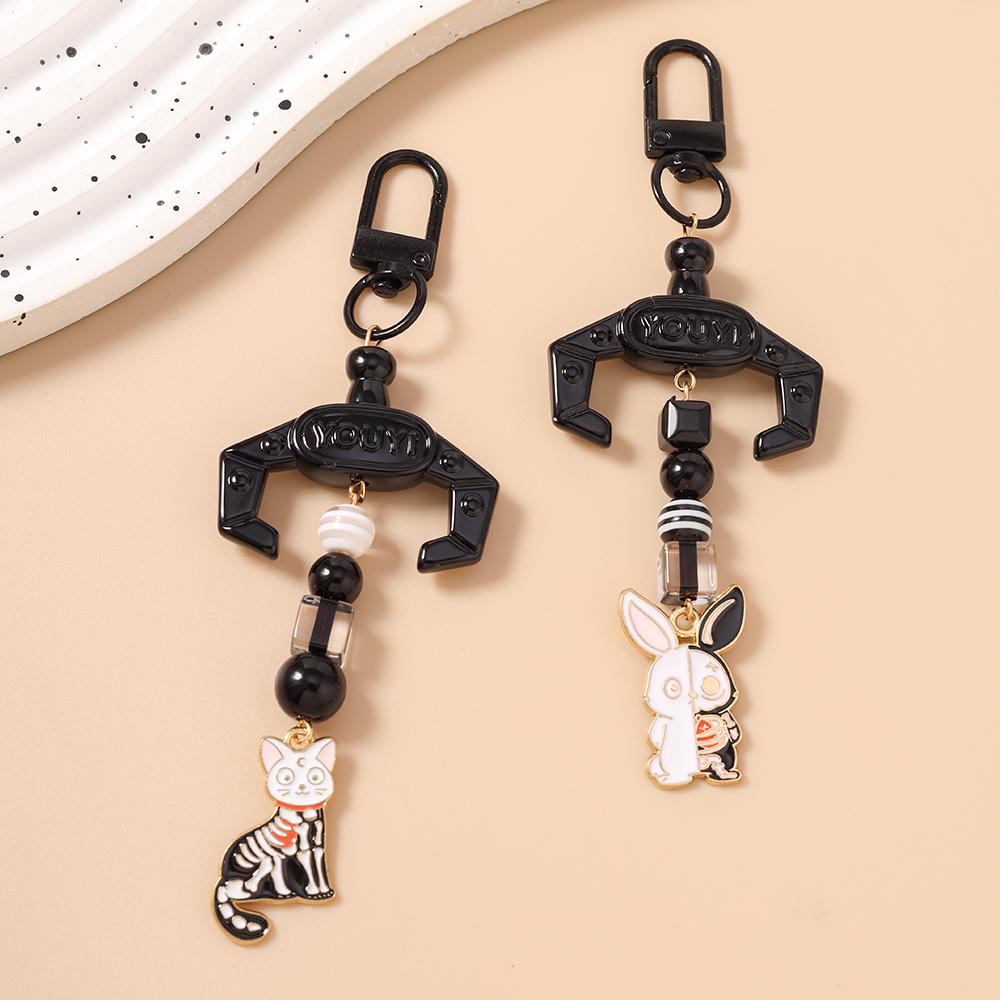 Cute Cartoon Rabbit Cat keychain Women Girls Key Ring Pendants for Handbag DIY Handmade Key Chain Jewelry Gifts