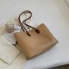 Retro Large Capacity Faux Leather Tote Bag for Women, Vintage Style Work Shoulder Handbag, Street Chic Commuter Purse