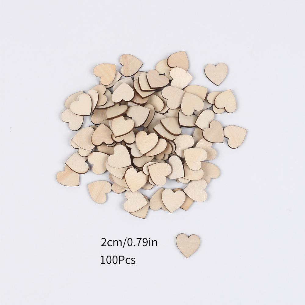 50/100/200Pcs Unfinished Wooden Hearts for Crafts 1-6cm Heart Blank Wood Ornaments Birthday Wedding Party Christmas Decor