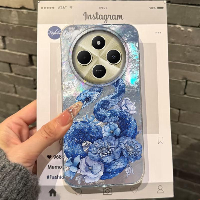 

Luxury Flowers Snake Butterfly Girls Women Phone Case For Xiaomi Poco X3pro X5 M6 X6 X3 NFC M5s M6 X7 Pro C75 C61 Fundas Cover poco X6 5G