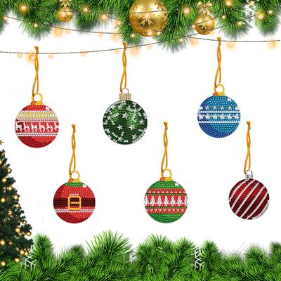Xmas Theme 2D/Flat DIY Diamond Art Pendant Single Side Drill Acrylic Sparkling Diamond Pendant Window Hanging Art for Home Decor