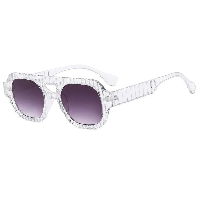Vintage Double Beams Rectangle Sunglasses Women Men Designer Retro Small Frame UV400 Protection Sun Glasses