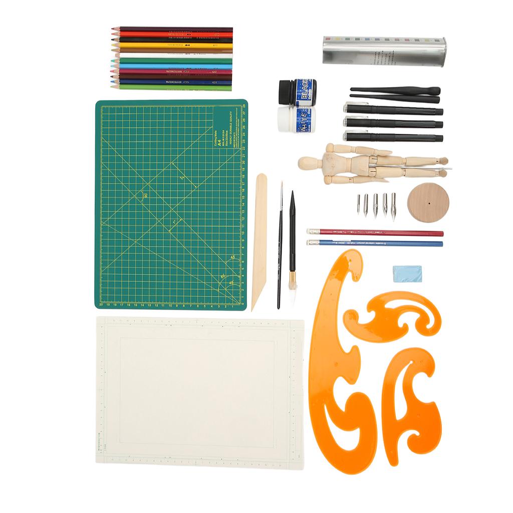 Cartoon Comic Drawing Kit Plastic Poplar Alloy Material A4 Paper Size Portable Carrying Comic Art