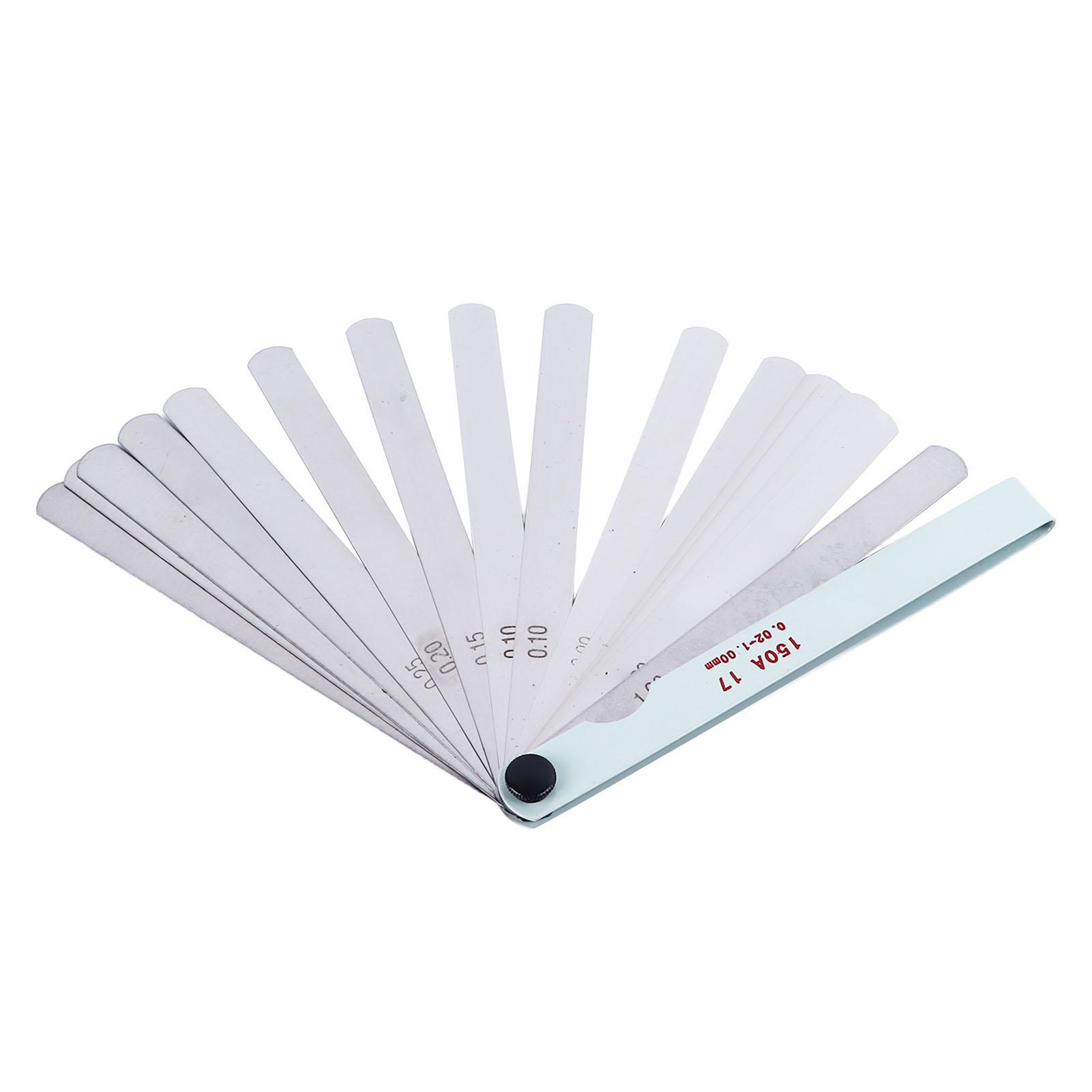 

Metric Feeler Gauge Stainless Steel High Accuracy 0.02 to 1.0mm 17 Blade Feeler Gauge