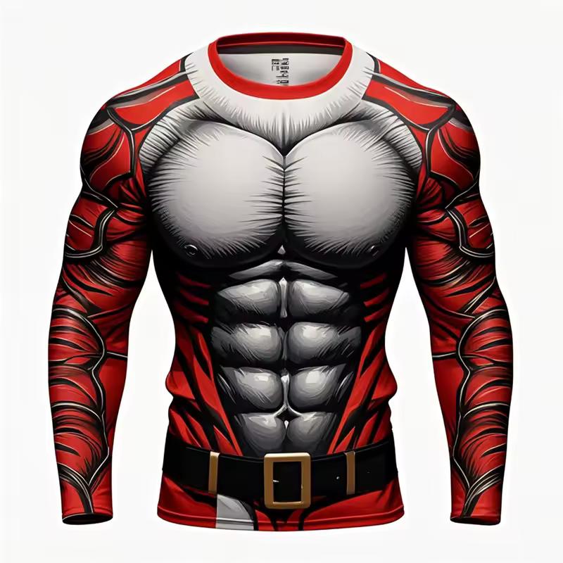 

Funny Ugly Santa Claus Fake Muscles 3D Print T-shirts Xmas Men Women Long Sleeve Tees Fashion Oversized Christmas Men s Clothing 5XL синий