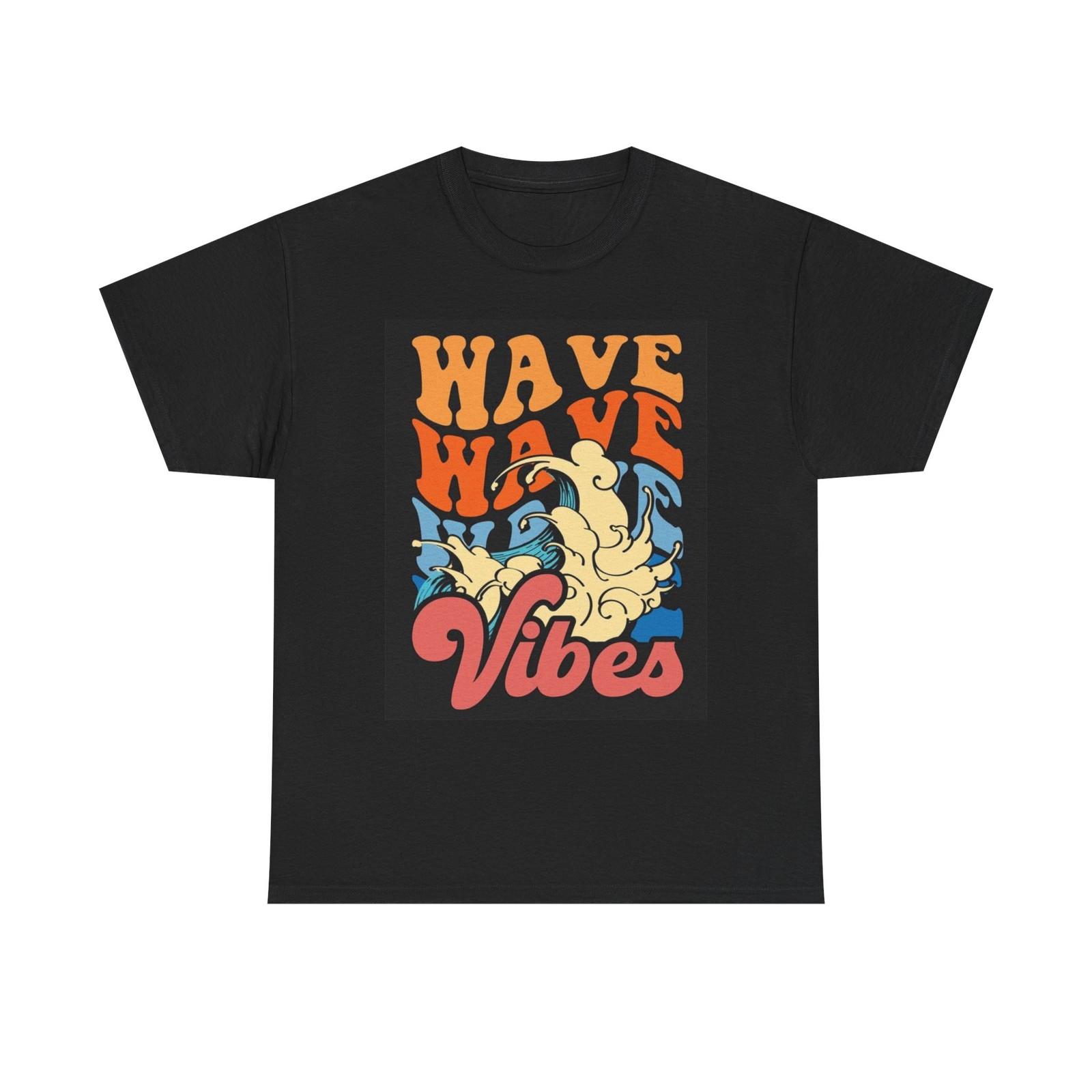 Wave Beach Vibes T Shirt Mens Womens Tees Top Graphic Unisex Heavy Cotton Tee L