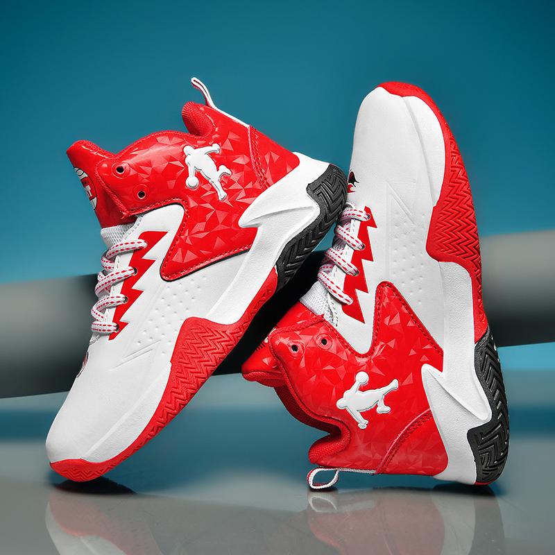 Chaussures de Basketball pour Enfants Garçons Filles Enfants Adolescents Respirantes Antidérapantes à Lacets Entraînement Intérieur Extérieur Baskets Chaussures de Tennis