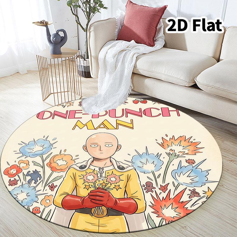 Onepunch Man Round Area Rug Carpet Rug For Living Room Bedroom Sofa Playroom Decor Nonslip Floor Mat