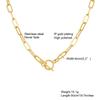 Chic Rectangle Chain Necklaces for Women,Gold Color Stainless Steel Paperclip Link Choker with Toggle Clasp, Party Gifts for Her