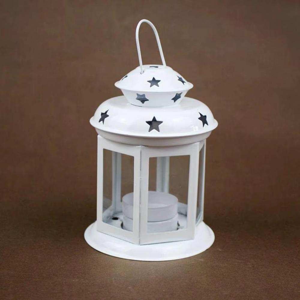 Wrought Iron Iron Wind Lamp Wind-proof Aromatherapy Candlestick Ornament  Desktop