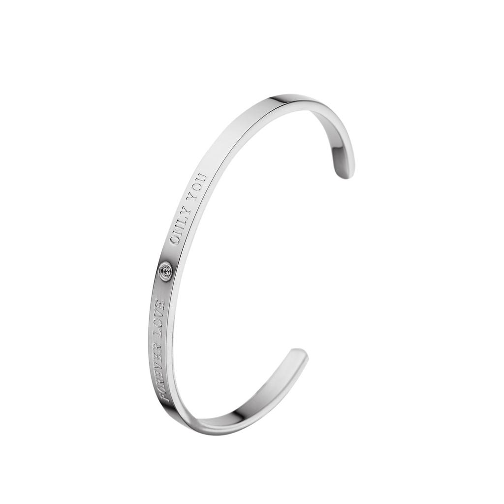 Plating 18K Gold High -grade Hand -ring English Letter Open Titanium Steel Bracelet