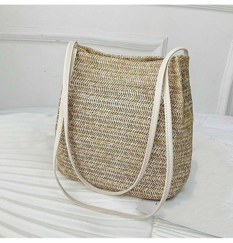 Women's Straw Woven Handbag Large Rattan Basket Beach Bag Summer Women Messenger Crossbody Bags Girls Small Beach Handbag New