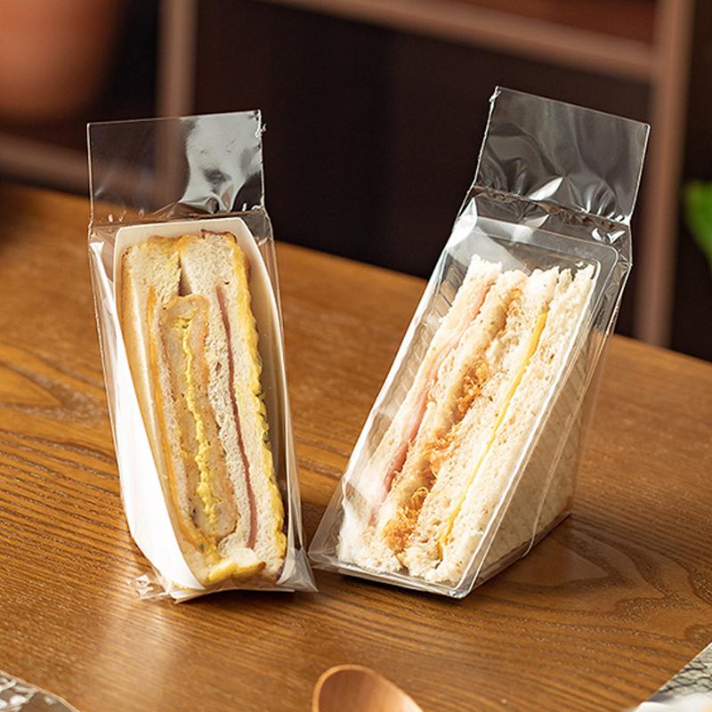 100 szt. Specjalne jednorazowe, łatwe do rozdarcia, przezroczyste trójkątne opakowania do pieczenia ciasta i chleba