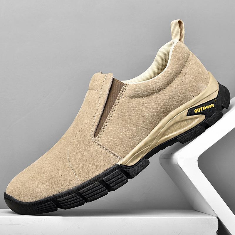New men's outdoor large-size casual leather shoes matte leather breathable foot shoes non-slip and wear-resistant outdoor shoes