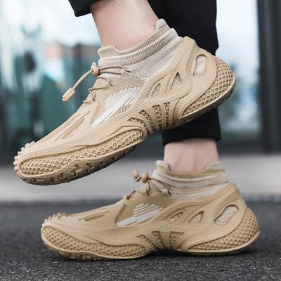 Herfst ademende mesh schoenen heren nieuw dikke zool veelzijdig fly-woven sportschoenen zacht groen en jong hoogteverhogend dad trendy schoenen
