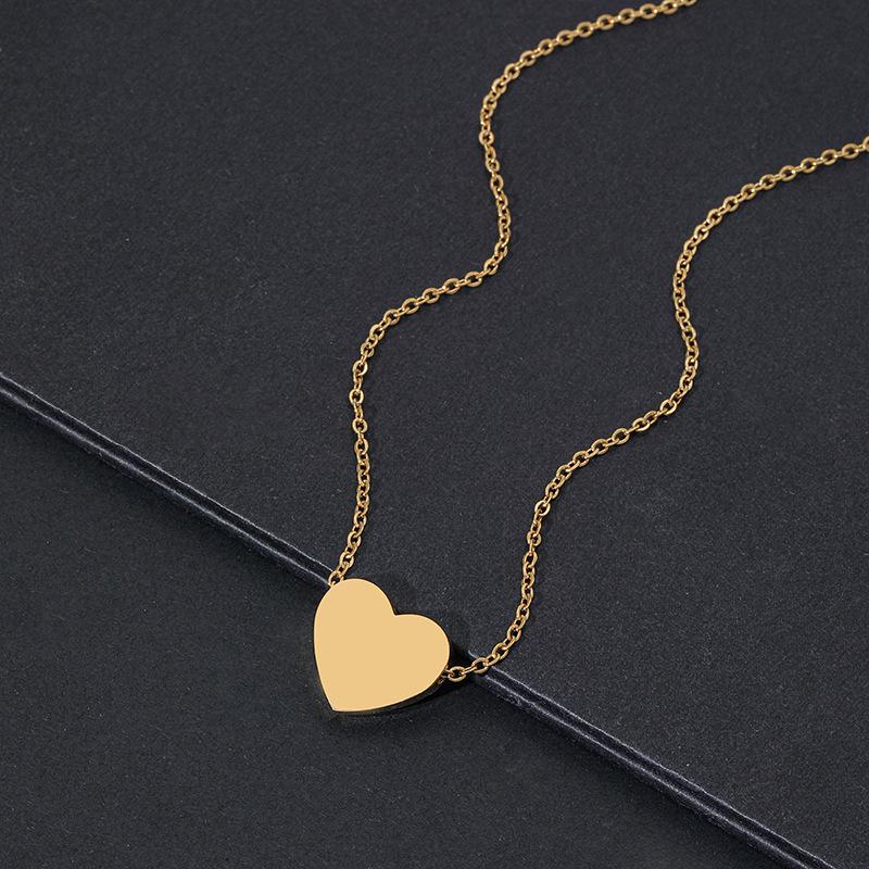 Stainless Steel Gold Heart & Alphabet Bead Necklace A-Z