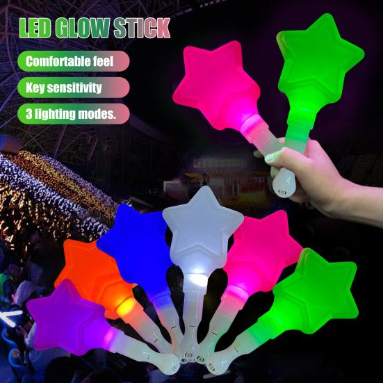 

Светодиодная светящаяся палочка с 3 режимами освещения в форме звезды или сердца