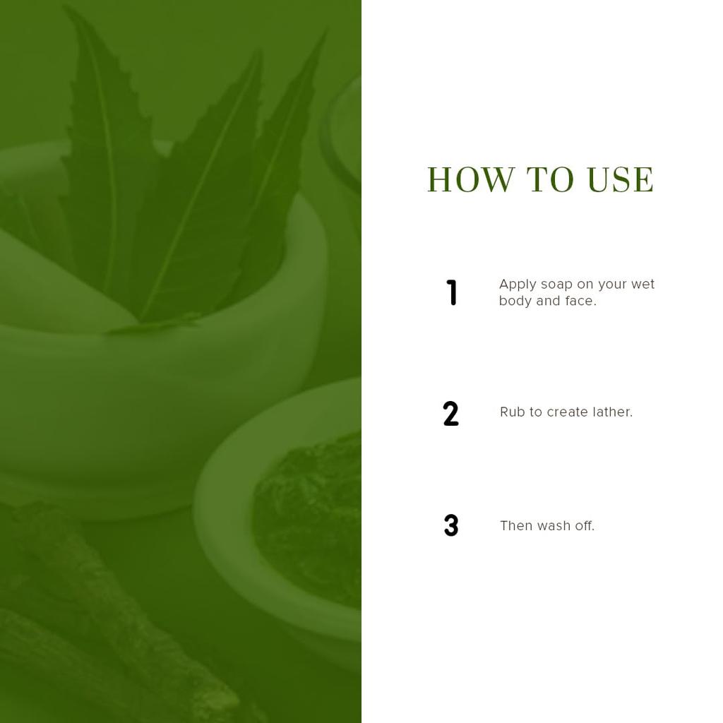 KHADI NATURAL Pure Neem Soap 125g X Pack of 2 | Herbal Bathing Soap for Clear Skin and Daily Use