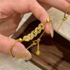Exploding Crushed Ice Ice Five Emperors Copper Coins Sand Gold Necklace Lucky Treasure Bracelet Qian Duoduo Clavicle Chain Female