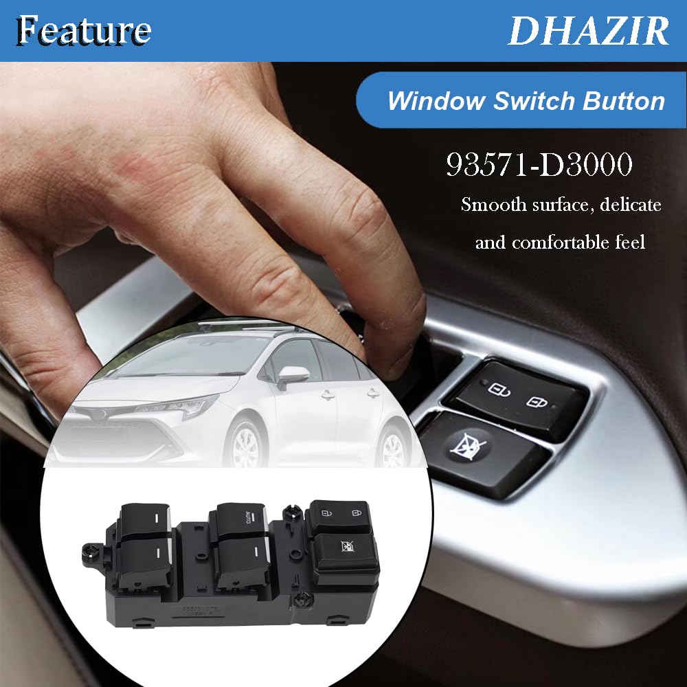 93571-D3000 Master Power Window Switch Front Driver Side 18Pins fit for Hyundai Tucson 2016 2017 2018 Replace 93570-D3000, 93571-D3040, 93571D3000,