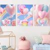 Colored Cotton Candy Rainbow Love Heart Posters Prints Canvas Printing Wall Art Picture for Girl Room Dessert Shop Decor Gifts