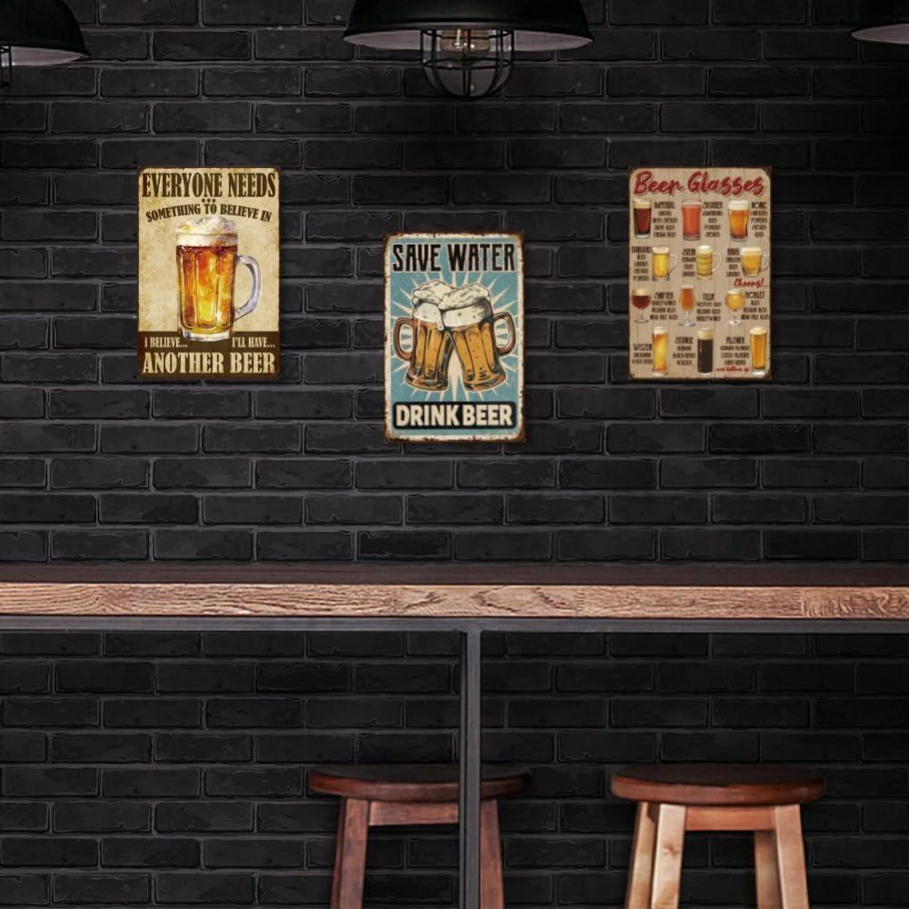 1 Pc Beer Metal Sign Bar Tin Signs Save Water Drink Beer Vintage Art Sign Retro Metal Poster Funny Beer Sign for Bars Pub