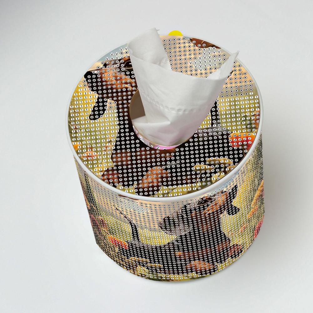 5D DIY Diamond Art Rhinestones Decorative Tissue Box Full Drill Crystal Mosaic Tissue Holder for Home Car Desk Decoration Craft