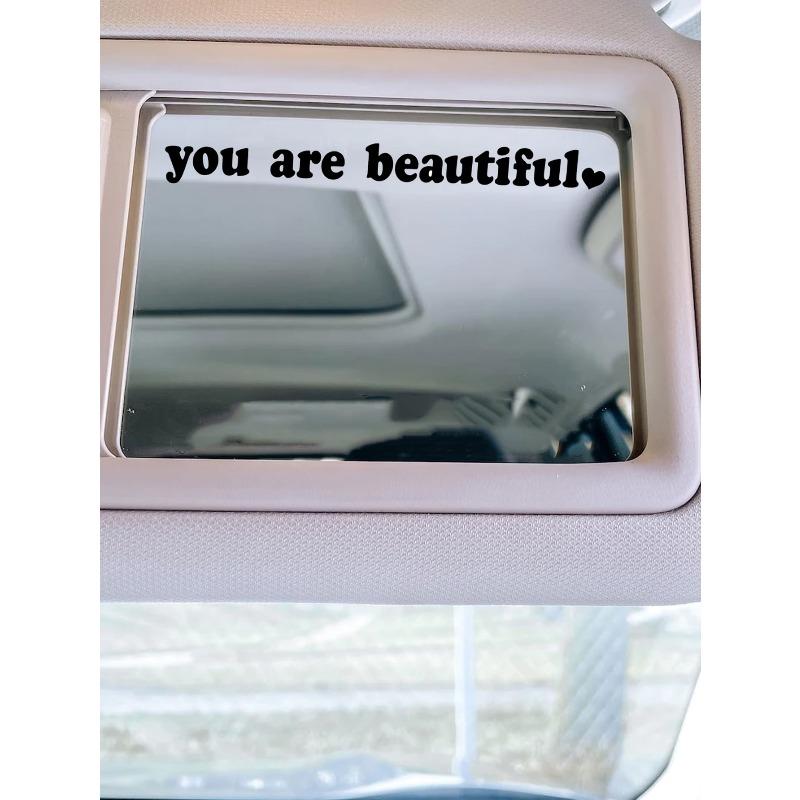 Letter Graphic Car Rearview Mirror Sticker
