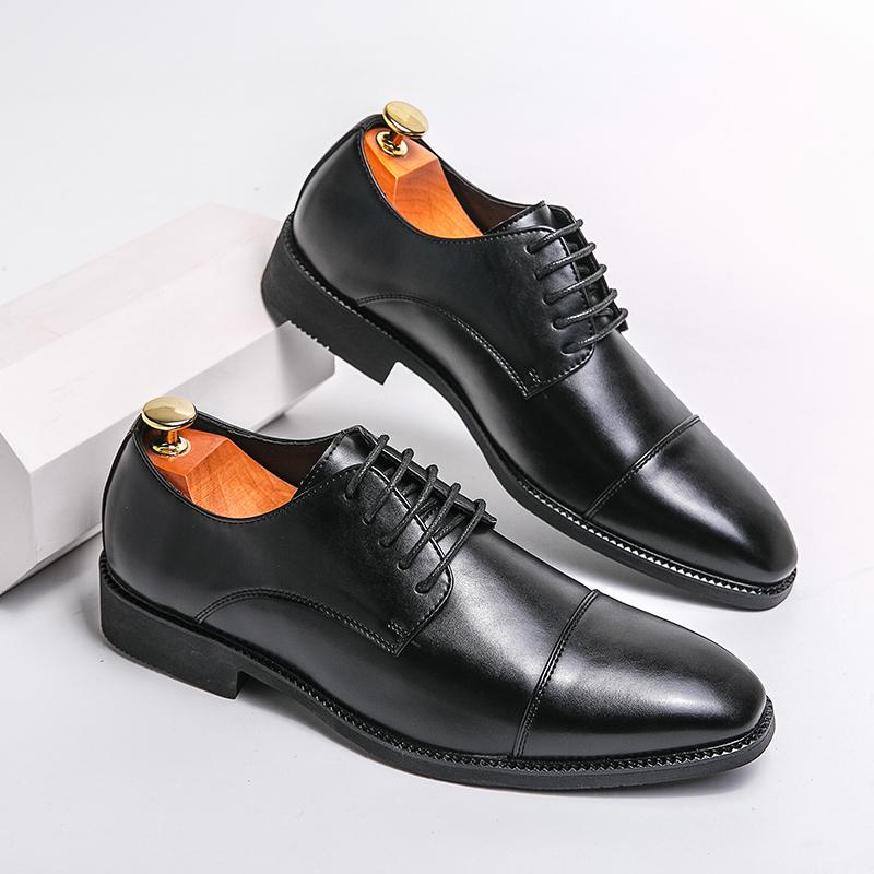 Fashion Luxury Business Oxford Leather Shoes Men Rubber Formal Breathable Dress Shoes Male Office Wedding Flats Footwear Mocassin Homme