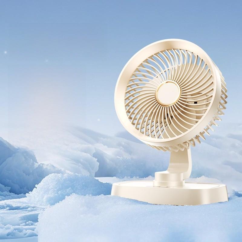 Mini Desk Fan Rechargeable With Led Night Light For Dorm Room Home Office Relaxation