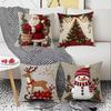 Linen Christmas Day Pillowcase Reindeer Pillow Case New Throw Pillow Cover  Holiday Supplies