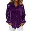 Haut Européen en Velours pour Femme avec Patchwork Manches à Sequins, Collection 2025