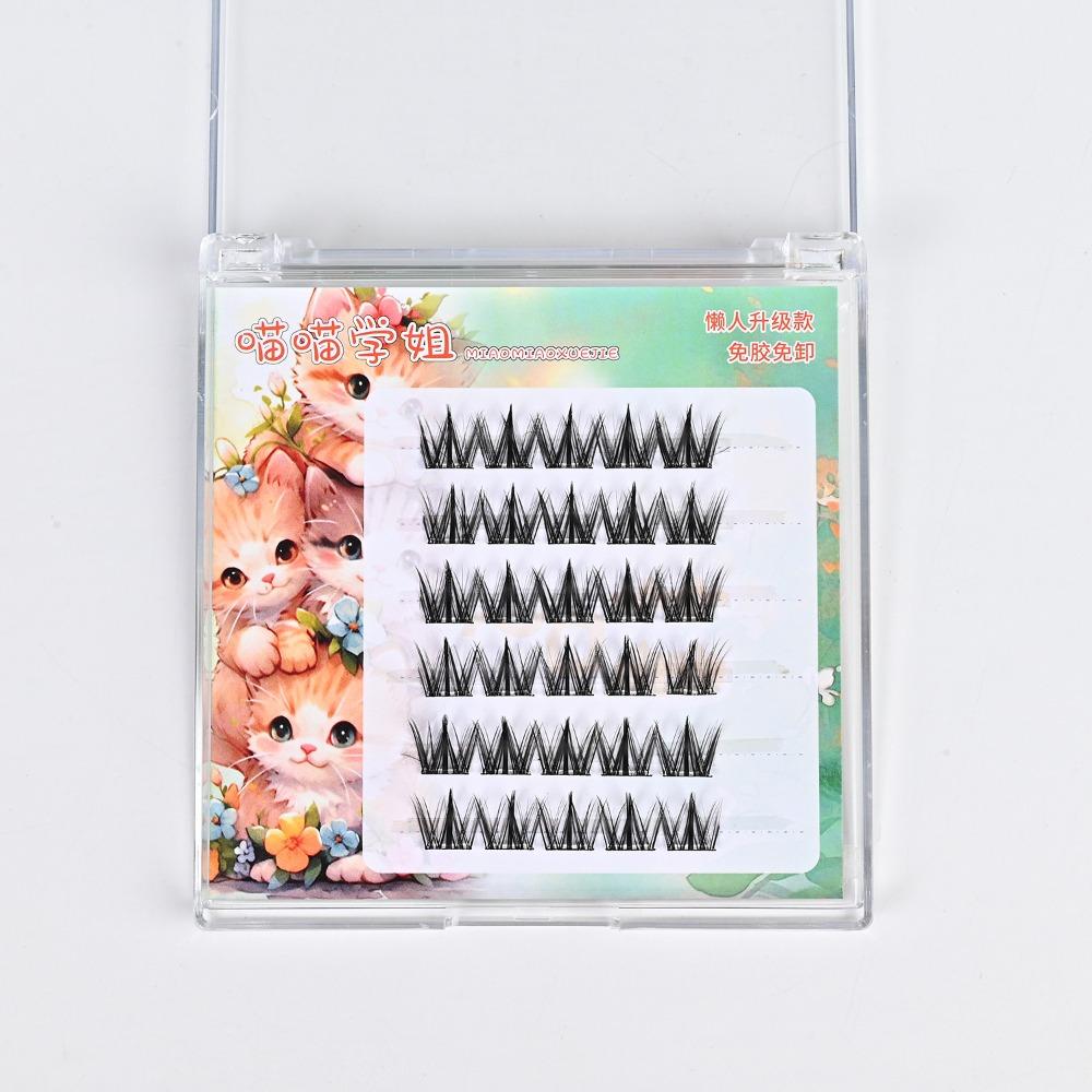 Anime Cosplay Manga Lashes With Jelly Glue Strips Cat Elf Eyelashes Makeup Supplies