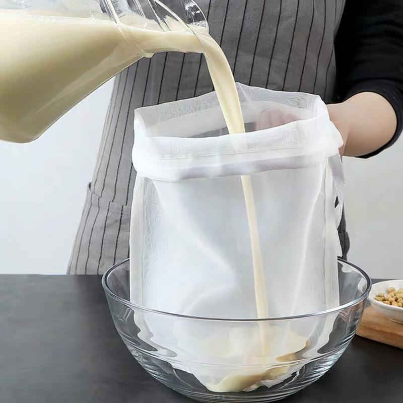 Food Grade Nylon Filter Bag Net 100 Mesh Reusable Nut Milk Bag Strainer Beer Coffee Mesh Filter Bag For Brewing Fine Mesh Cloth