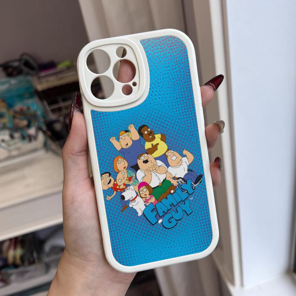 Family Peter Griffin Cartoon Phone Case For Iphone 16 15 14 12 13 Pro Max 11 Mini Xs Puls Lambskin Silicone Cover