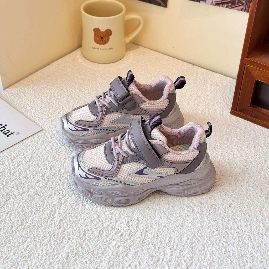 New Spring and Autumn Sports Shoes for Girls, Children's Shoes with Breathable Mesh, Dad-style Shoes for Boys, Single Mesh Shoes for Older Children