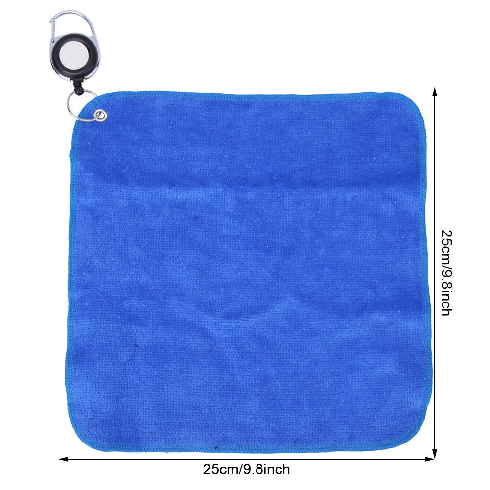 1 pcs Double-sided Plush Cotton     Cleaning Towel Cloth with Pulling Rope Buckle(blue )