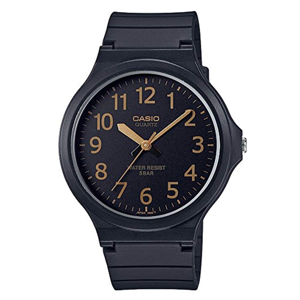 Casio and Cheap Casio Retro Simple Analog Black Gold Watch Men's Women's MW-240-1B2JH