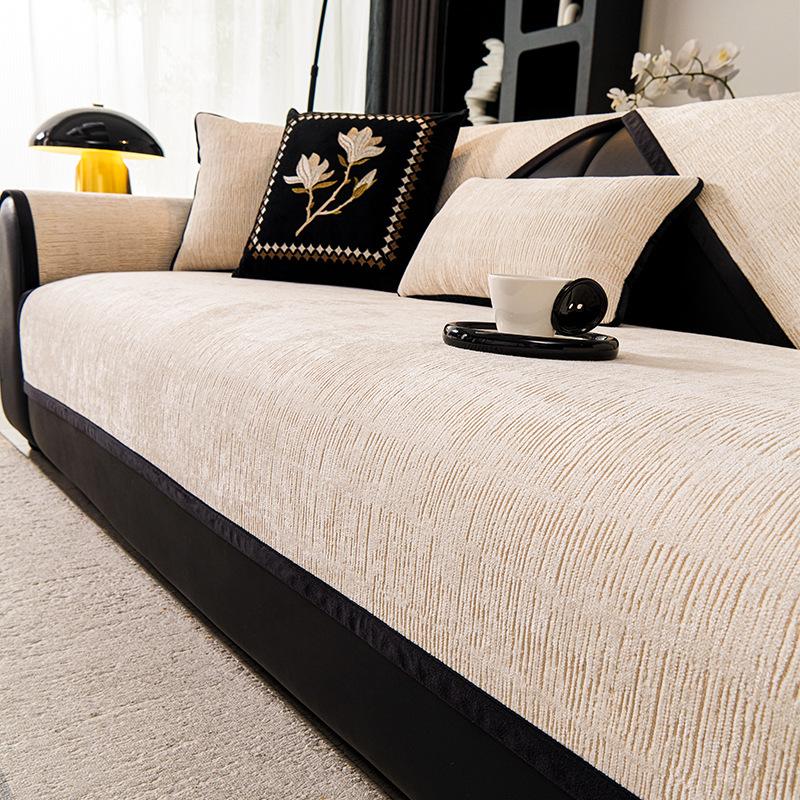 

Подушка для дивана из шенилла, утолщенная, нескользящая, чехол для дивана в гостиной, универсальный, всесезонный, пылезащитный, устойчивый к царапинам, тканевое полотенце 70x70cm 1pcs бежевый