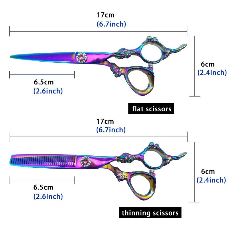 Colorful Styling Professional Barber Scissors Kit Handcrafted Hair Scissors Kit Thinning Scissors Hairdressing Scissors Set
