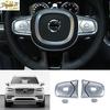 ABS Chrome Inner Steering Wheel Button Cover Decor 4X For Volvo XC90 2016-2020