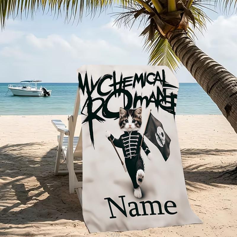 Customizable personalized beach towels My Chemical Romance themed designs.Suitable for the beach, yoga, sports;ideal as beach accessories