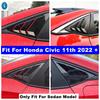 Carbon Fiber Look Rear Window Shutter Side Vent Louvers Decor Cover Trim For Honda Civic 11th Sedan  - 2024 Accessories