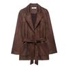 2025 Autumn Women's European-American Style Casual Belted Jacket